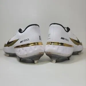 Nike Alpha Huarache Elite 3 Low Metal Cleats CV3552 106 White / Gold Mens Size 8 Nike Alpha Huarache Elite 3 Low Metal Cleats CV3552 106  main image 4
